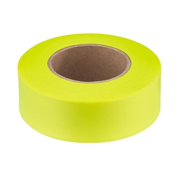 Empire Level Flagging Tape, 200 ft L, 1 in W, Yellow, Plastic 77-004